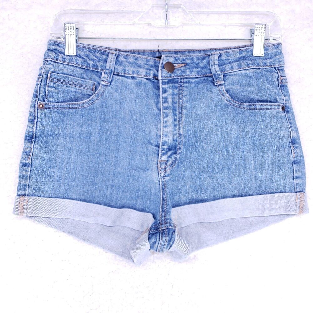 FOREVER 21 Rolled Cuff Jean Shorts Women Size 2 High Rise Denim Casual Pants